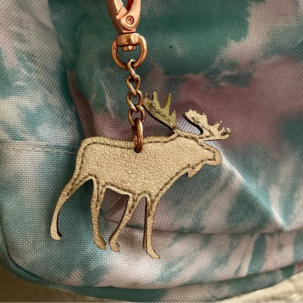 Abercrombie & Fitch Pastel Green Pink Girls‎ School Backpack Moose Charm